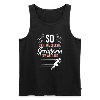 Coolste Sprinterin – Weltklasse - Männer Premium Bio Tank Top - Schwarz - Vorne - AI Model Male 178 light (178cm)