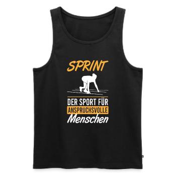 Design de sprint sophistiqué – pour le coureur - Débardeur bio Premium Homme - noir - Devant - AI Model Male 178 light (178cm)