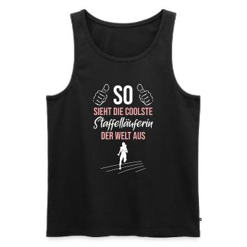Weltbeste Läuferin - Cool & Unschlagbar - Männer Premium Bio Tank Top - Schwarz - Vorne - Michal (187cm)