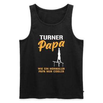 Turner Papa – Combinaison de la coolitude sportive - Débardeur bio Premium Homme - noir - Devant - AI Model Male 178 light (178cm)