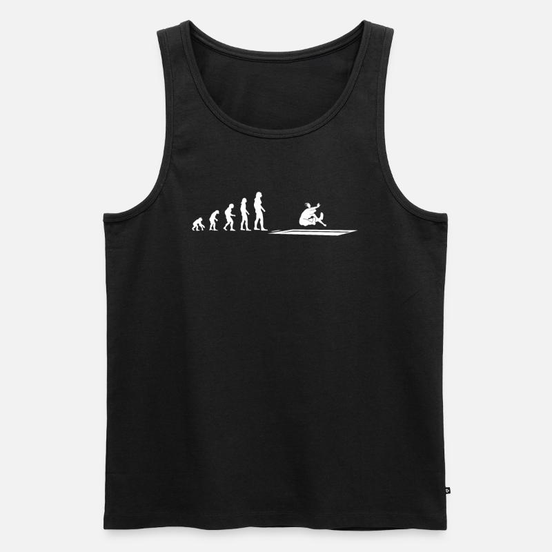 Weitsprung Evolution Athletin Geschenk - Männer Premium Bio Tank Top - Schwarz