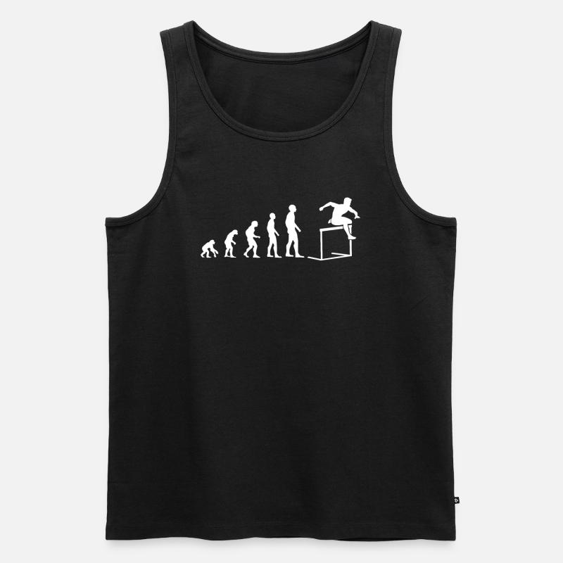 Evolution Hindernislauf Sport Evolutionär - Männer Premium Bio Tank Top - Schwarz
