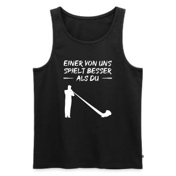 Alphorn Gift: Better Than You - Men's Premium Organic Tank Top - black - Front - AI Model Male 178 light (178cm)