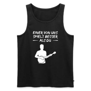 Banjo Challenge - Better Than You Gift - Men's Premium Organic Tank Top - black - Front - AI Model Male 178 light (178cm)