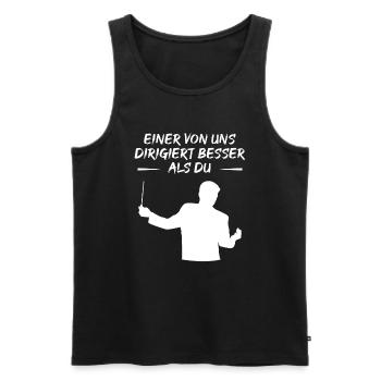 One of Us Conducts Better Than You - Gift - Men's Premium Organic Tank Top - black - Front - AI Model Male 178 light (178cm)