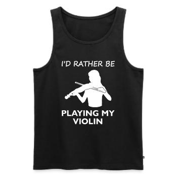 Longing Violins Playtime Gift - Men's Premium Organic Tank Top - black - Front - AI Model Male 178 light (178cm)