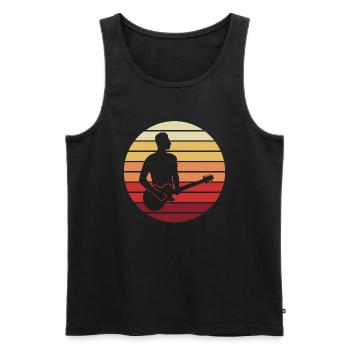 Guitarist Sunset Gift Moment - Men's Premium Organic Tank Top - black - Front - AI Model Male 178 light (178cm)