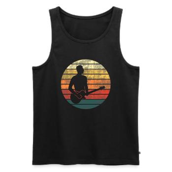 Guitarist Sunset Gift Moment - Men's Premium Organic Tank Top - black - Front - AI Model Male 178 light (178cm)