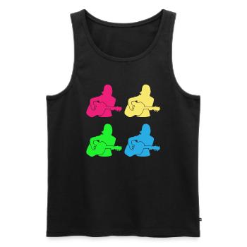 Colorful Female Guitarists Gift Ensemble - Men's Premium Organic Tank Top - black - Front - Michal (187cm)