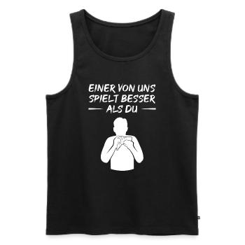 Défi du maître de la flûte de Pan - Débardeur bio Premium Homme - noir - Devant - Michal (187cm)