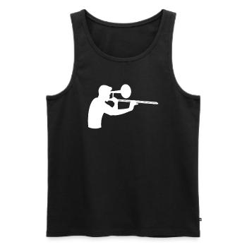 Silhouette Trombonist Artful Music Gift - Men's Premium Organic Tank Top - black - Front - AI Model Male 178 light (178cm)