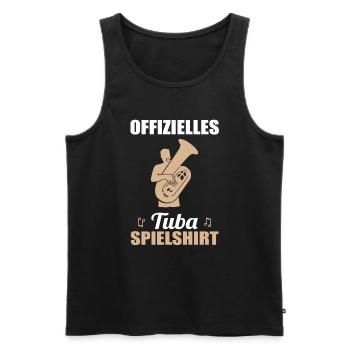 Offizielles Tuba Spielshirt Musikliebe - Männer Premium Bio Tank Top - Schwarz - Vorne - AI Model Male 178 light (178cm)