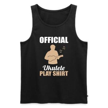 Official Ukulele Playing Shirt Melody - Men's Premium Organic Tank Top - black - Front - AI Model Male 178 light (178cm)