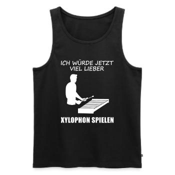 Déclaration de musicien de Xylophone Passion - Débardeur bio Premium Homme - noir - Devant - AI Model Male 178 light (178cm)