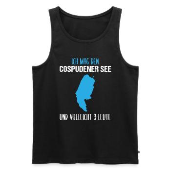 Cospudener See Mein Lieblingsort - Männer Premium Bio Tank Top - Schwarz - Vorne - AI Model Male 178 light (178cm)