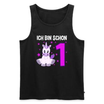 Einhorn Wunderland 1. Geburtstag - Männer Premium Bio Tank Top - Schwarz - Vorne - Michal (187cm)