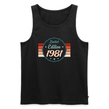 Geburtsjahr 1981 - Retro Edition Highlight - Männer Premium Bio Tank Top - Schwarz - Vorne - Michal (187cm)