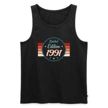 Vintage 1991 – Retro Highlight Gift - Men's Premium Organic Tank Top - black - Front - AI Model Male 178 light (178cm)