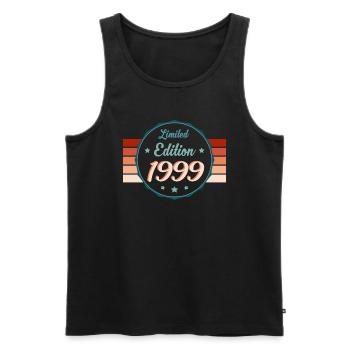 Exclusive 1999 - Vintage of Heroes - Men's Premium Organic Tank Top - black - Front - AI Model Male 178 light (178cm)