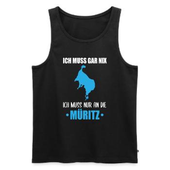 Müritz-Notwendigkeit - Nichts anderes zählt - Männer Premium Bio Tank Top - Schwarz - Vorne - Michal (187cm)