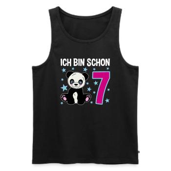 Seven Years of Panda Celebration - Men's Premium Organic Tank Top - black - Front - AI Model Male 178 light (178cm)