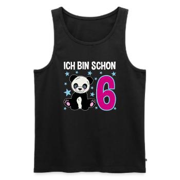 Sechs Jahre – Panda-Lächeln - Männer Premium Bio Tank Top - Schwarz - Vorne - AI Model Male 178 light (178cm)