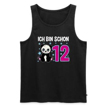 Panda mignon - Douze ans de jubilation - Débardeur bio Premium Homme - noir - Devant - Michal (187cm)