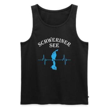 Herzschlag Schweriner See - Männer Premium Bio Tank Top - Schwarz - Vorne - AI Model Male 178 light (178cm)
