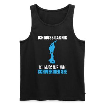 Nur Ich und der Schweriner See - Männer Premium Bio Tank Top - Schwarz - Vorne - AI Model Male 178 light (178cm)