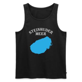 Steinhuder Meer Outline Eaux calmes - Débardeur bio Premium Homme - noir - Devant - AI Model Male 178 light (178cm)