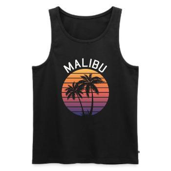 Style rétro Neon Malibu Palm - Débardeur bio Premium Homme - noir - Devant - AI Model Male 178 light (178cm)