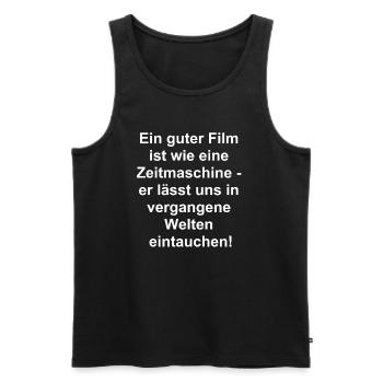 Soirée cinéma rétro - Débardeur bio Premium Homme - noir - Devant - Michal (187cm)