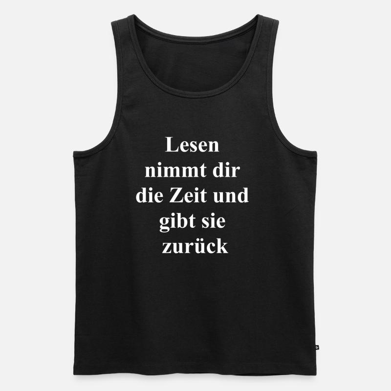 Lesezeit Geschenk - Männer Premium Bio Tank Top - Schwarz