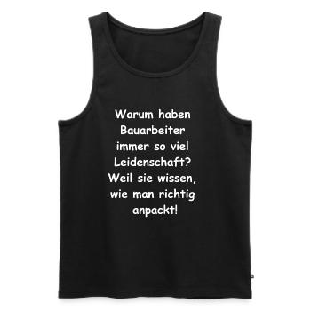 Cadeau pour les travailleurs de la construction - Débardeur bio Premium Homme - noir - Devant - Michal (187cm)