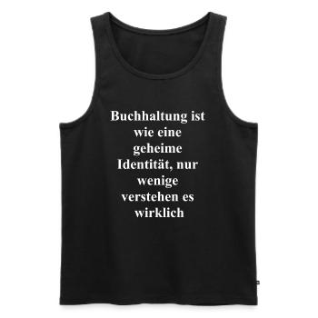 Cadeau de comptable de super-héros - Débardeur bio Premium Homme - noir - Devant - Michal (187cm)
