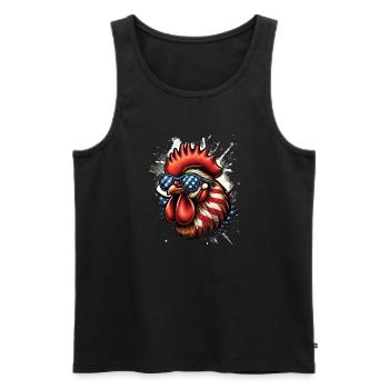 Big Chicken Cool Chicken Usa Chicken - Débardeur bio Premium Homme - noir - Devant - Michal (187cm)