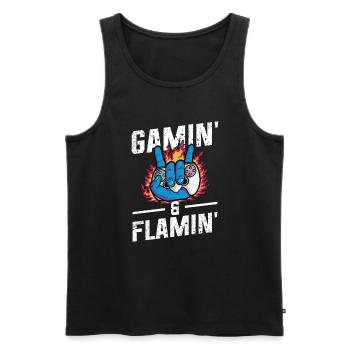 Spielen Controller Gaming Gamin' & Flamin - Männer Premium Bio Tank Top - Schwarz - Vorne - Michal (187cm)
