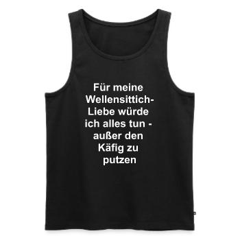 Wellensittich-Liebe Geschenk - Männer Premium Bio Tank Top - Schwarz - Vorne - AI Model Male 178 light (178cm)