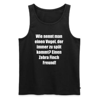 Zebra Finch Uhr Geschenk - Männer Premium Bio Tank Top - Schwarz - Vorne - Michal (187cm)