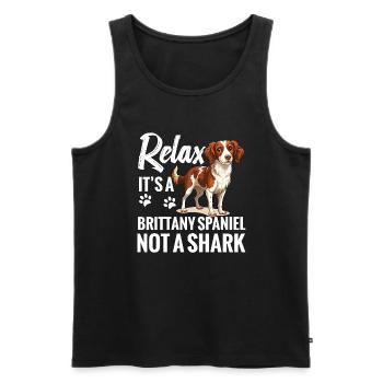 Dog relax, It's A Brittany Spaniel, Not A Shark - Men's Premium Organic Tank Top - black - Front - Michal (187cm)