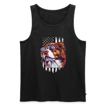Poussez le style au niveau supérieur avec notre Cool Dog - Débardeur bio Premium Homme - noir - Devant - AI Model Male 178 light (178cm)