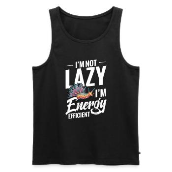I'm not lazy, I'm energy efficient, - Men's Premium Organic Tank Top - black - Front - AI Model Male 178 light (178cm)