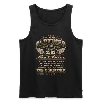Vintage Car Year 1969 Vintage Birthday Gift - Men's Premium Organic Tank Top - black - Front - Michal (187cm)