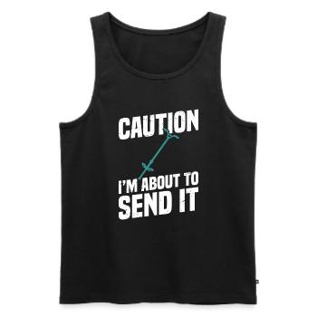 Pogo-stick Attention, I'll send it right away - Men's Premium Organic Tank Top - black - Front - AI Model Male 178 light (178cm)