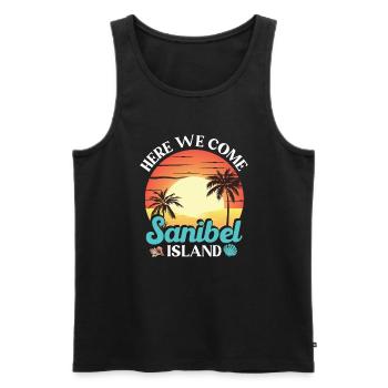Hier Kommen Wir Zur Insel Sanibel - Männer Premium Bio Tank Top - Schwarz - Vorne - Michal (187cm)