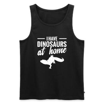 I have dinosaurs at home - Men's Premium Organic Tank Top - black - Front - Michal (187cm)