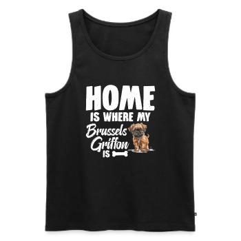 Zu Hause Ist Mein Brüsseler Griffon - Männer Premium Bio Tank Top - Schwarz - Vorne - Michal (187cm)