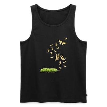 Les machaons tigrés, hmmm, ils ont changé - Débardeur bio Premium Homme - noir - Devant - Michal (187cm)