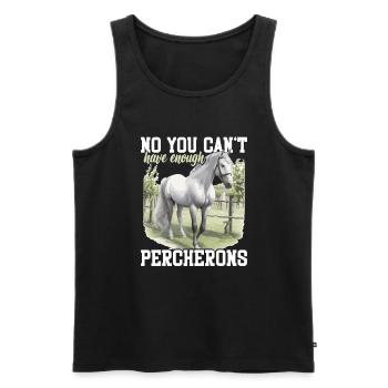 Cheval Non, on n’a jamais assez de percherons - Débardeur bio Premium Homme - noir - Devant - Michal (187cm)