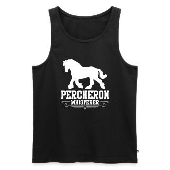 Cheval percheron Percheron Chuchoteur - Débardeur bio Premium Homme - noir - Devant - Michal (187cm)